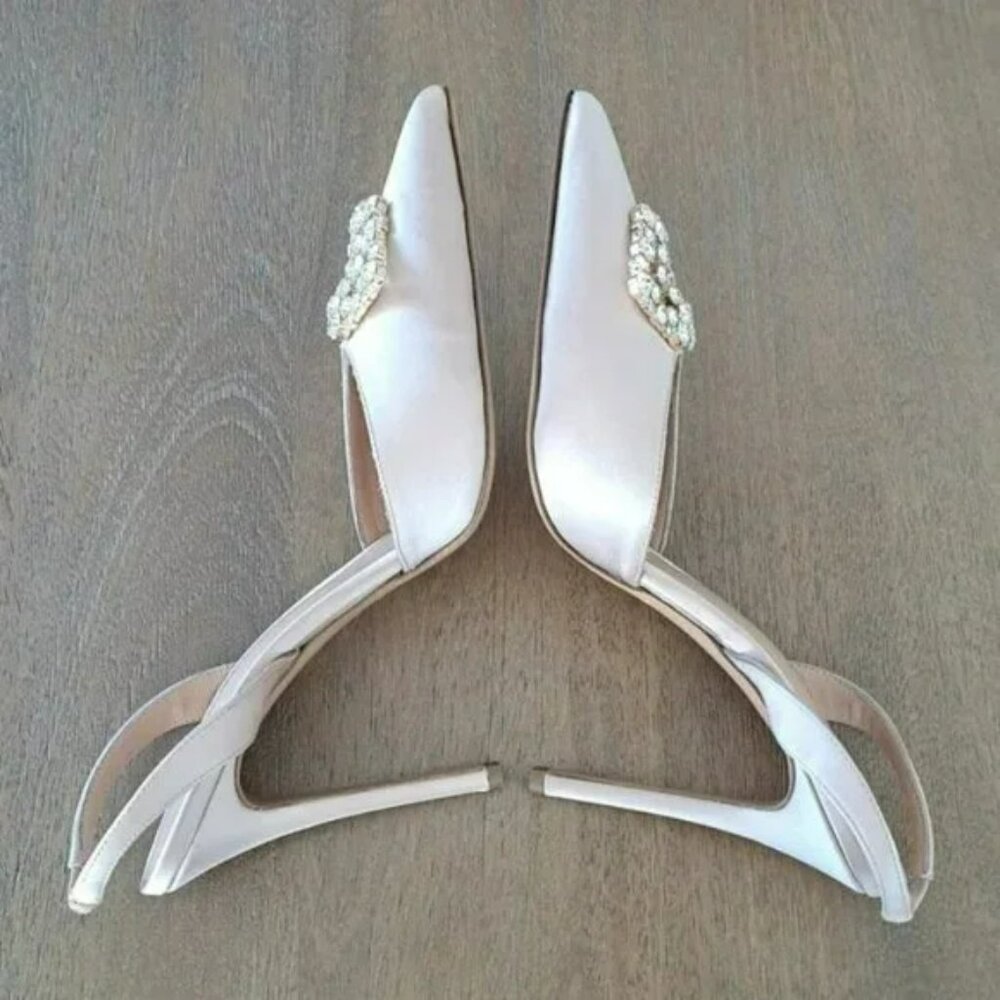 Bruno Magli Moda Pump in Champagne Satin Leather - Size: 10.5 (EU 42) - Picture 6 of 9